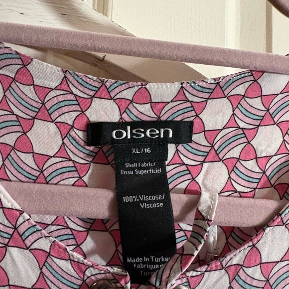 Olsen Pink Patterned Women's Top - Picture 3 of 6